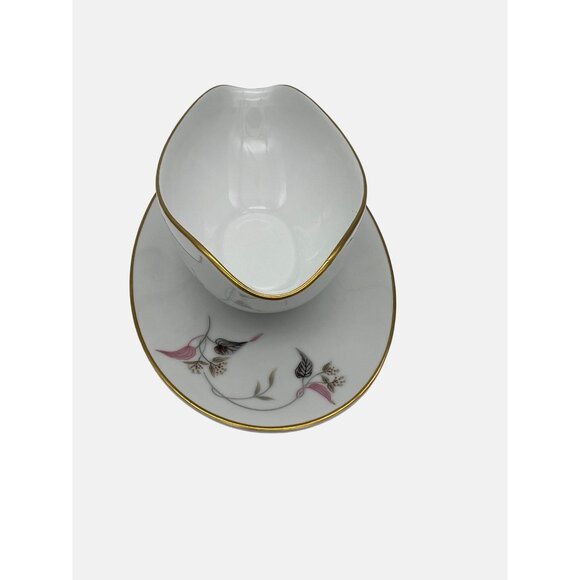 Vintage Noritake Arden Gravy Boat w/ Attached Underplate Japan 5603 MCM - Picture 6 of 6